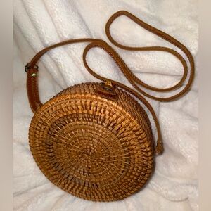 Source Unknown Woven Brown Crossbody Bag